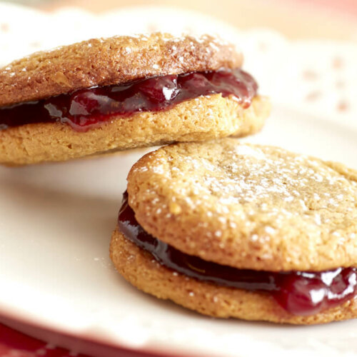 Lingonberry almond butter cookies