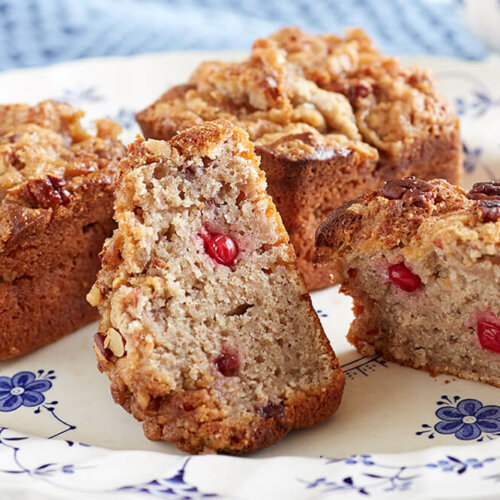 Lingonberry sour cream coffee cake