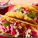 Chicken tacos with lingonberry slaw